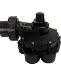 FIMCO 1-1/2 in 6-outlet hydro indexing irrigation valve, black plastic with 5–6 zone cams.