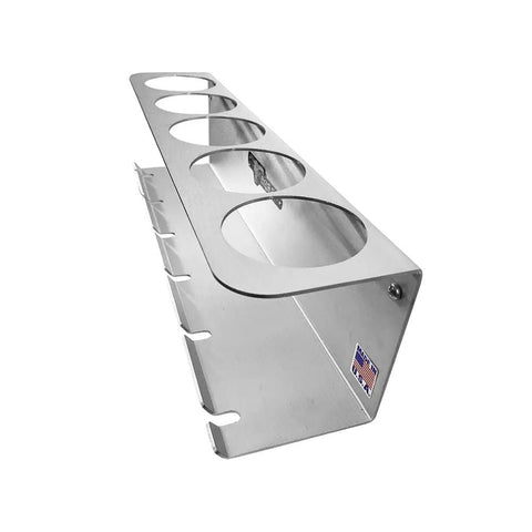 Pneumatic Tool Holder And Aerosol Rack Combo Wall Mount For Garage And Trailer Holds Five Cans With Six Slots Made In USA Air Tool Organizer.