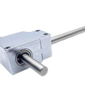 Heavy Duty 90 Degree Spiral Bevel Gearbox Reducer Assembly With Dual Shafts For Small Industrial Motors, steel casing and shaft view.
