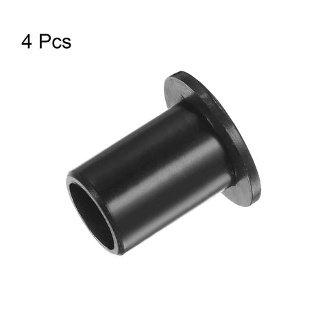 Heavy Duty 4 Pack Flanged Nylon Bushings For Linear Motion Systems 10.1 Mm Bore 13 Mm Outer Diameter 20.5 Mm Length Self Lubricating Wear Resistant Rock Solid Shaft Sleeves Black, single bushing view.