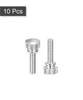 M4x16mm Brass Knurled Thumb Screws Deliver Knockout Grip For Rough Shop Jobs With No Sweat Installation And Tough Nickel Plated Shoulder Bolts Heavy Duty Pro Tools Replacement Kit For Workshop, 10 pieces.