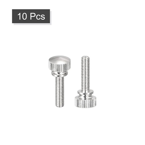 M4x16mm Brass Knurled Thumb Screws Deliver Knockout Grip For Rough Shop Jobs With No Sweat Installation And Tough Nickel Plated Shoulder Bolts Heavy Duty Pro Tools Replacement Kit For Workshop, 10 pieces.