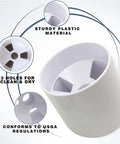 Metal Base Golf Hole Cups For Home Putting Practice, white plastic cup with 3 drainage holes for realistic lawn look practice