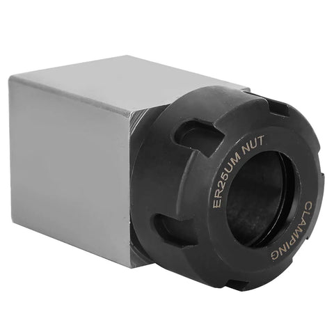 Rock Solid Square Collet Chuck Block Holder For ER 25 Size Fits CNC Lathe And Engraving Machines With Through Hole Design