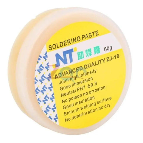 50g Rosin Solder Paste Flux No Clean Soldering Cream Pro Grade DIY Friendly container label view