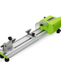 Mini Wood Lathe for Benchtop DIY Projects, Micro Woodturning Lathe With Grinding and Polishing, Drill Rotary Tool Set, green unit