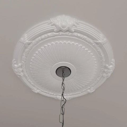 Ceiling Medallion Twenty Seven And A Half Inch Diameter Heaton Style With Two And A Quarter Inch Projection detailed center view