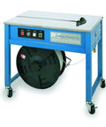 Heavy Duty Semi Automatic Strapping Machine For 1/4 To 5/8 Inch Plastic Strap With Adjustable Tension Control And 110 Volt Operation.