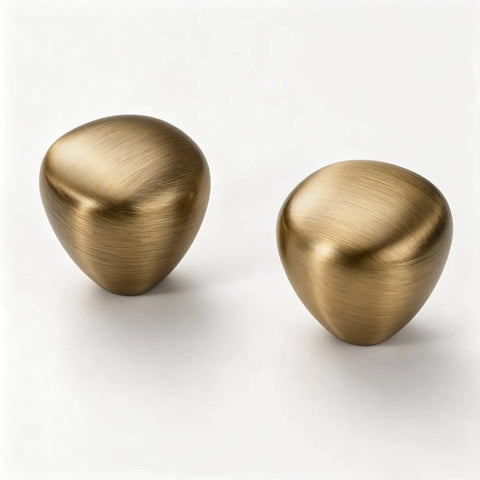 Two Six Pack Slick French Antique Brass Teardrop Drawer Knobs, Zinc Alloy, suitable for cabinets and dressers upgrades.