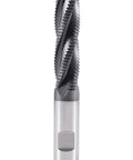Accusize roughing end mill, front view, 1/2 in dia, TiAlN-coated M42 cobalt, 4-flute, 2 in flute length