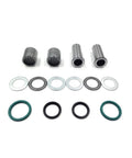 Kawasaki Swing Arm Bushing Roller Bearing Oil Seal Kit Fits 96 To 07 Models, steel sleeves and bearings laid out