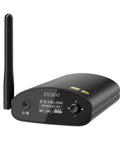 DS500 Hi-Res Bluetooth 5.3 Receiver with OLED display showing song and LDAC connection, featuring antennae and controls.