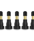 SUNSOUL TR600HP high-pressure brass snap-in tire valve, EPDM rubber, 5-pack for 0.453 in rim holes.