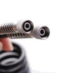 Close-up of Heavy Duty Flexible Polyurethane Recoil Air Hose Featuring Automatic Snap Back Retrieval and Rock Solid Kink Resistant Build.