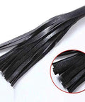 Close-up of durable black fire mop whip strips, part of Heavy Duty Tough As Nails Red Fire Extinguisher With Long Handle Fire Mop Whip Pro Grade Emergency Safety Gear.
