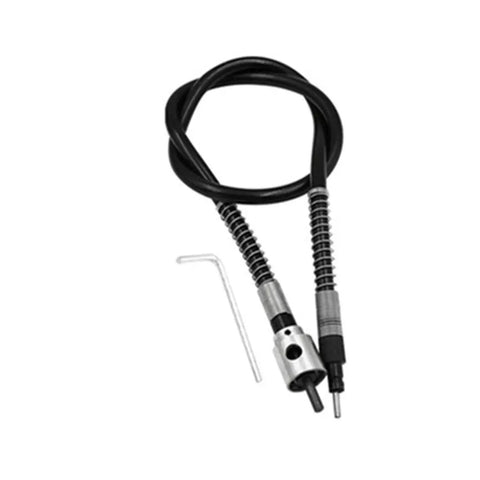 No Sweat One Eighth Inch Flexible Shaft Adapter Chuck With Secure Wrench for Rotary Tools, includes flexible shaft and hex key.