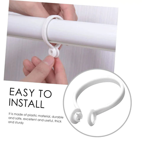 60 Pack Plastic Circular Curtain Rings For Rods With Smooth Glide No Burr, easy install on rod