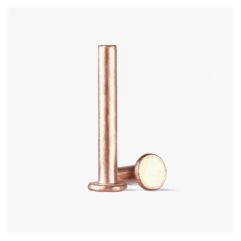 Red Brass Kickass Rivets In 50 To 200 Pack Flat Head Copper Fasteners For Pro Hardware Repairs And Weekend Shop Builds Top Tier M1.5 M2 Options 1.5 Mm Diameter 3 Mm To 12 Mm Length