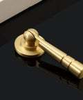 Two Pieces Brass Tear Drop Cabinet Knob Pulls Pendant Antique Style Gold Hardware, side view on black surface