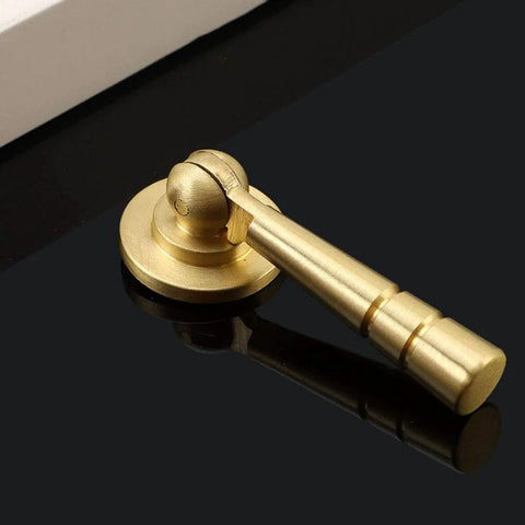 Two Pieces Brass Tear Drop Cabinet Knob Pulls Pendant Antique Style Gold Hardware, side view on black surface