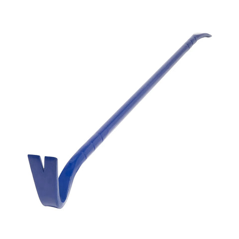 Heavy Duty 42 Inch Steel Wrecking Bar With Rounded 90 Degree End, Nail Pullers, Tri-Lobe Grip For Comfort, Beveled Prying Tips