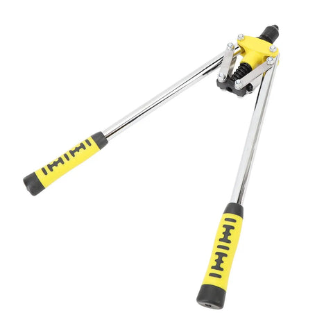 Double Handle Rivet Nut Tool Kit With Aluminum Rivets For Serious Automotive Motorcycle And Home Repair Projects Offering Superior Leverage And Easy Installation For Pros And DIY Guys Alike, yellow handles
