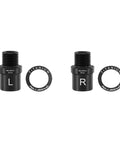 Titanium Alloy Pedal Extenders 16mm And 20mm With Washer For 9/16 Inch Threaded Pedals, shown with left and right markings