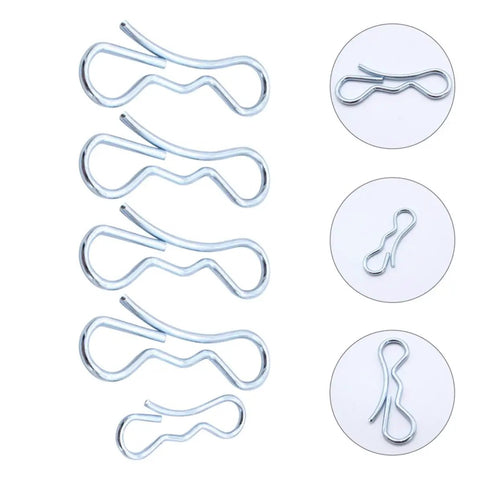 Solid 5Pcs Alloy Steel Cotter Pins Bow Tie Style Locks For Industrial Science Projects, durable and compact springs in silver.
