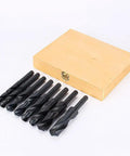 Rock Solid 8 Piece HSS Drill Bit Set 13 To 25 Millimeters High Speed Steel Reduced Shank Design in wooden box.