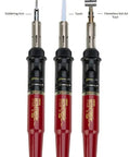 Ultratorch UT-50 Pen Sized Butane Powered 3 In 1 Heat Tool Soldering Iron Flameless Heat Tool And Pinpoint Torch shown in three modes.