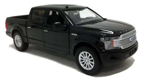 Ford F-150 Limited Crew Cab Diecast Model Truck Black 1:24 Scale Collectible By Motormax 79364 Premium Display Piece