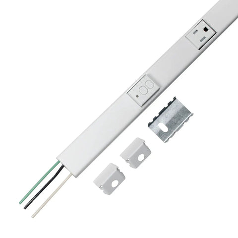 Plugmold 2000 Series 3 Foot Hardwired Power Strip With 5 Tamper Resistant Outlets And GFCI Protection White Built In Shutter Safety