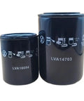 Beefed Up Heavy Duty Transmission Hydraulic Oil Filter Kit showing LVA16054 and LVA14703 filters side by side.