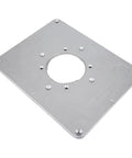 Upgrade Your Shop Game With This Heavy Duty Aluminum Router Table Insert Plate featuring a center hole for precision routing.