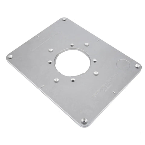 Upgrade Your Shop Game With This Heavy Duty Aluminum Router Table Insert Plate featuring a center hole for precision routing.