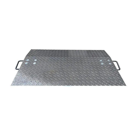 Heavy Duty Aluminum Dock Plate And Loading Ramp 24x36 inch with Grippy Diamond Tread and Easy Lift Handles.