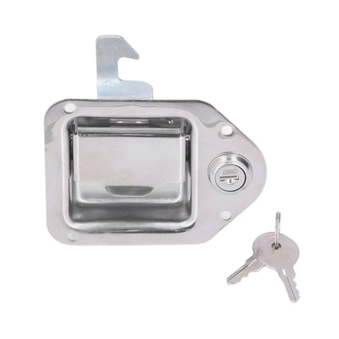 Top Shelf Heavy Duty Truck Toolbox Lock Handle With Two Keys Forged From Genuine 304 Stainless Steel Bright Chrome Paddle Latch Secures Gear For Rv Atv Utv Trailers