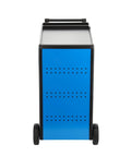 Heavy Duty Nine Drawer Rolling Tool Trolley Featuring Slick Abs Work Platform And Super Smooth Casters For Top Shelf Garage Storage and easy access, blue side view.
