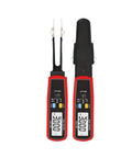 Auto Detect SMD Multimeter With Resistance Capacitance And Diode Testing, handheld design, shown with test clips attached and detached.