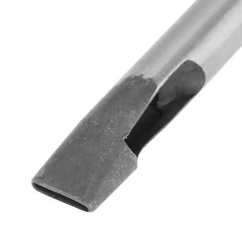 Close-up of a 2Mm Leather Oval Hole Punch Kit blade, part of a 9 Piece Carbon Steel Hollow Punch Set for leatherwork and crafts.