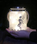 2 Pack Solar Lantern Fairy Lights For Outdoor Decor White Frosted Glass Hanging Jars With 20 Warm White Mini LEDs Auto On At Dusk