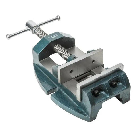 Versatile Drill Press Vise With 4 Inch Jaw Width And 4 Inch Max Jaw Opening Continuous Nut Heavy Duty Cast Iron Frame