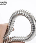 Extra Long 79 Inch Stainless Steel Shower Hose Handheld Extension Universal Replacement G One Half in hand showing flexibility