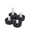 Adjustable Threaded Table Foot Leveling Glides For Desks And Furniture, 30mm base, screw in feet shown in set of four