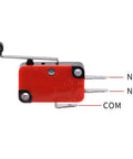 20 Pack V 156 1C25 SPDT Limit Switches With Silver Alloy Contacts And Roller Lever Actuator with terminal labels