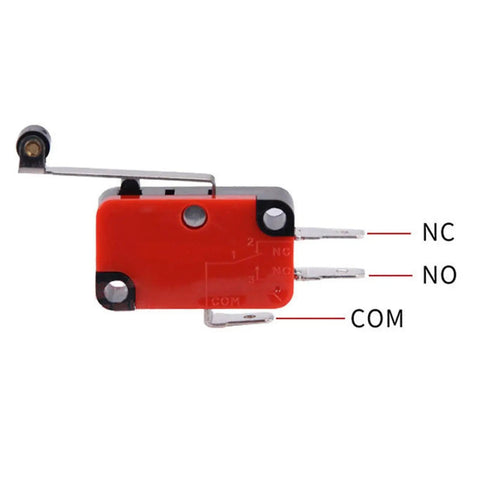 20 Pack V 156 1C25 SPDT Limit Switches With Silver Alloy Contacts And Roller Lever Actuator with terminal labels