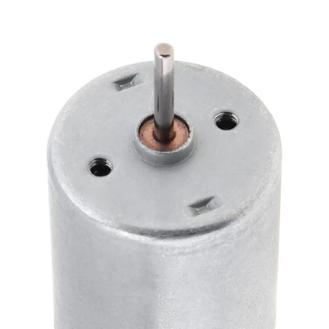 Top view of R280 DC Motor 6 To 24 Volt 19800 RPM High Speed Micro Motor showing shaft and mounting holes