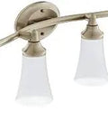 Eva 4 Light Dual Mount Bath Vanity Fixture With Frosted Glass And Brushed Nickel Finish, Hassle Free Install Quick Connect Wiring