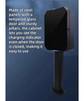 Heavy Duty Ev Charger Lock Box With Stand White Galvanized Steel with glass door, viewable charging indicator for easy access.