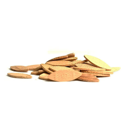 Pile of Beech Wood Joining Biscuit Size 10 100 Pack For Rock Solid Drawer And Cabinet Joints Works With Water Based Glue